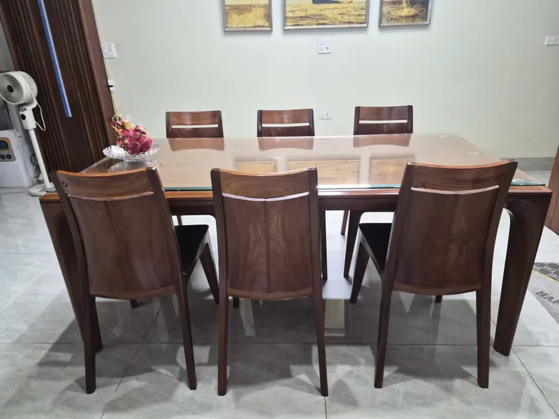 Bộ bàn ăn gỗ tự nhiên — sản phẩm thật Lâm Mộc Phú An
